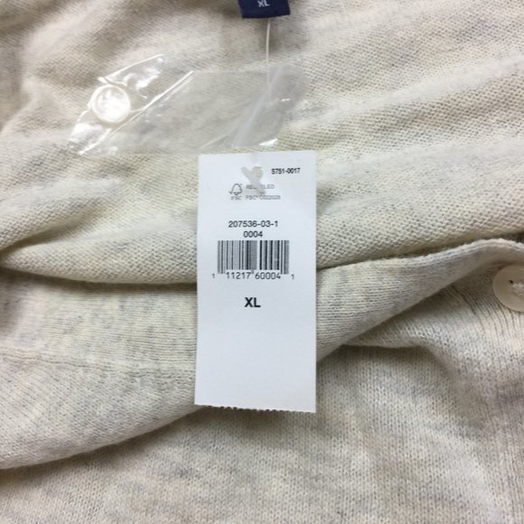 NWT Gap Cardigan Sweater Size XL Womans Beige Cotton Blend V-Neck Long Sleeve - Picture 10 of 16
